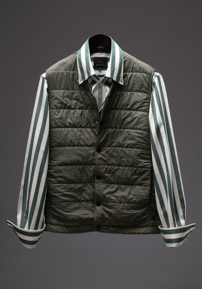 Jet Green Stripe Signature Twill Shirt