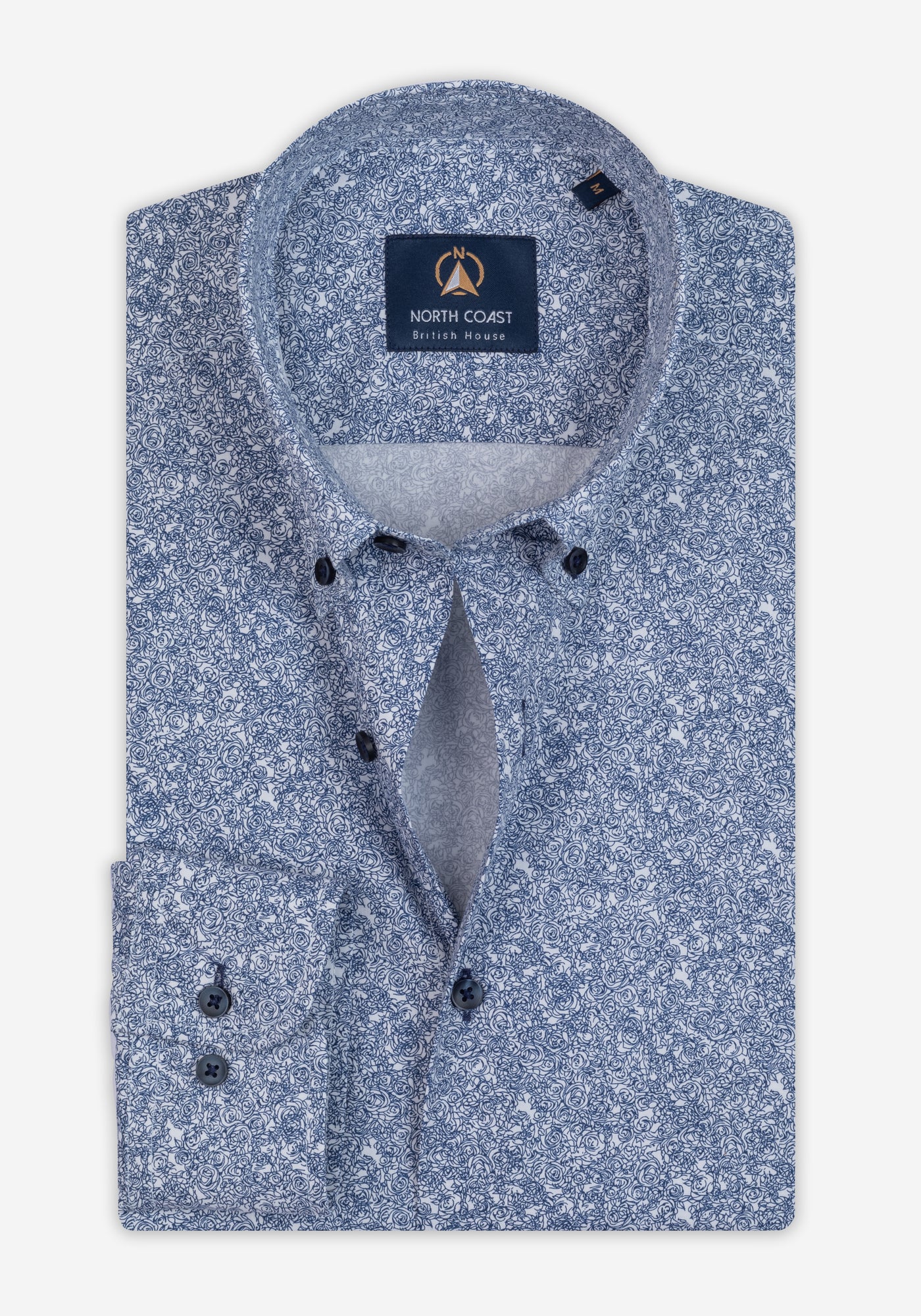 Cornflower Blue Printed Poplin Shirt