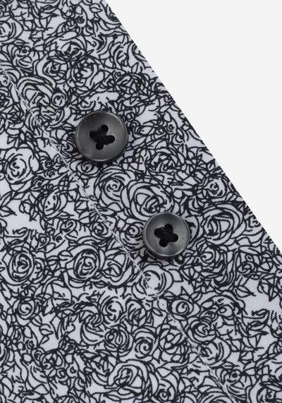 Smoky Black Printed Poplin Shirt