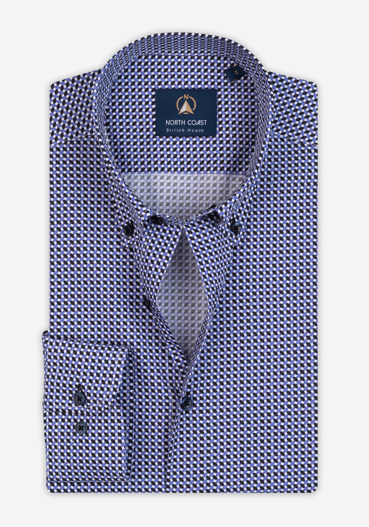 Ink Navy Printed Poplin Shirt