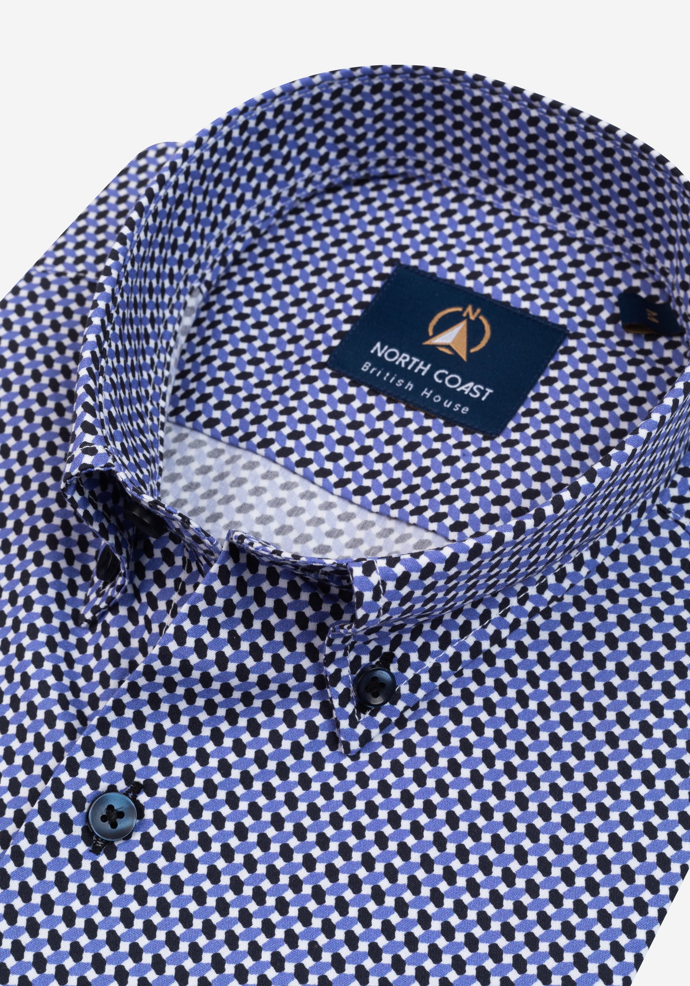 Ink Navy Printed Poplin Shirt