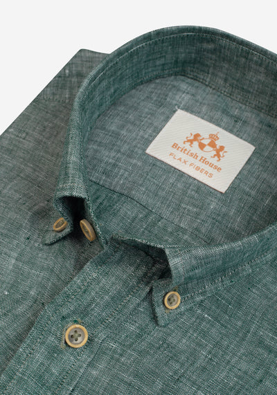 Sage Olive Belgian Linen Shirt