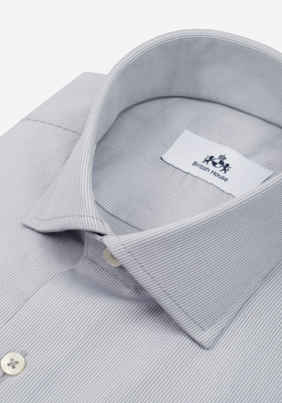 Twilight Grey Stripe Piqué  Shirt