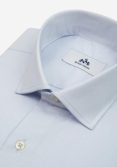 Faded Blue Stripe Piqué  Shirt