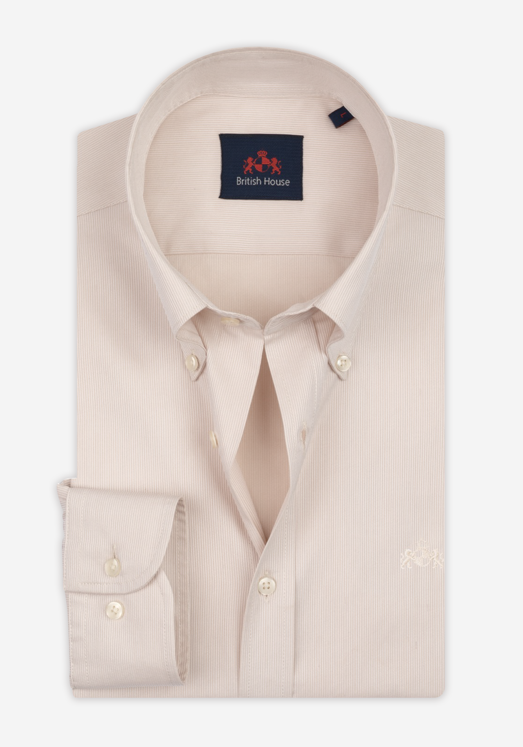 Dull Beige Stripe Piqué Shirt