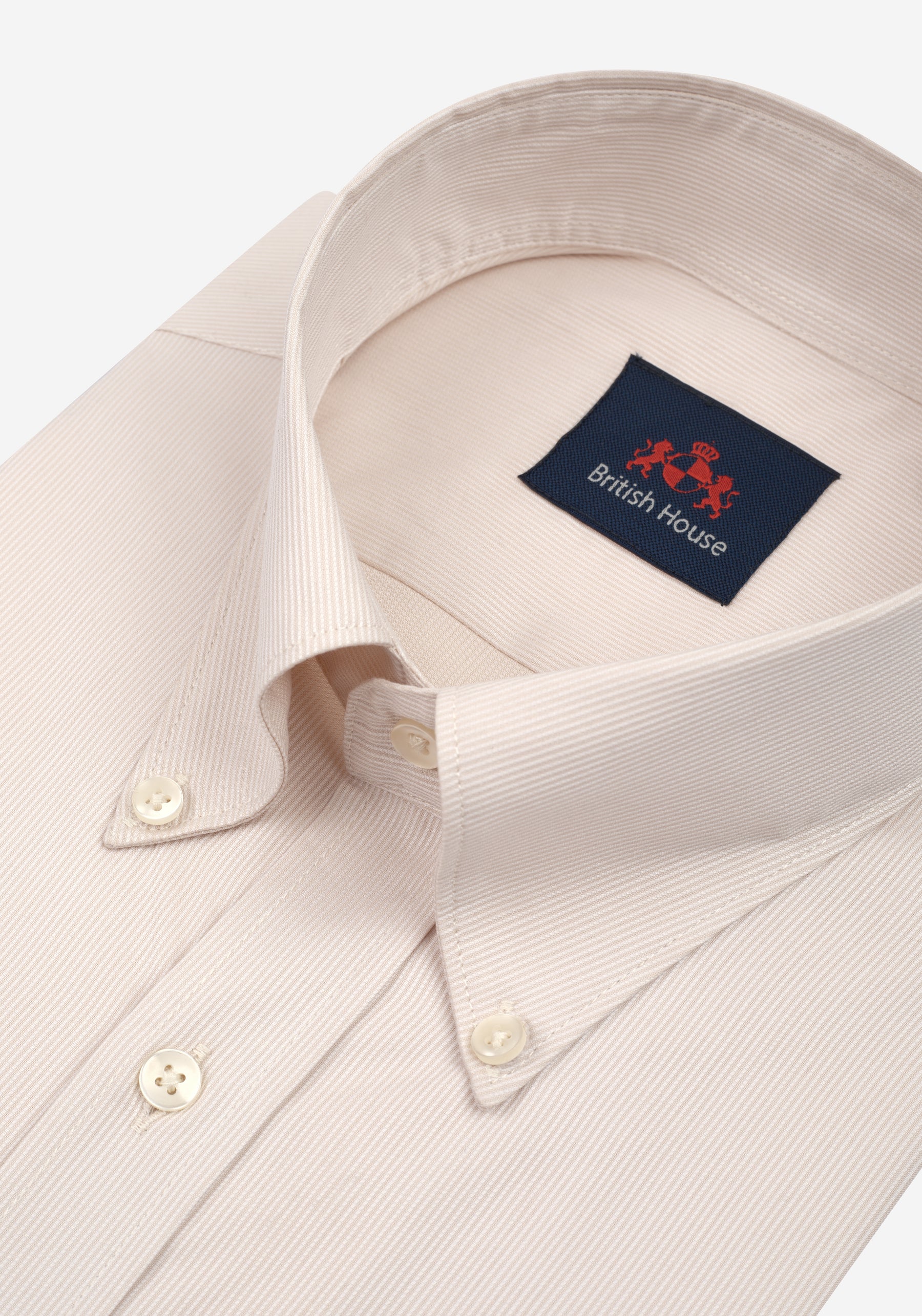 Dull Beige Stripe Piqué Shirt
