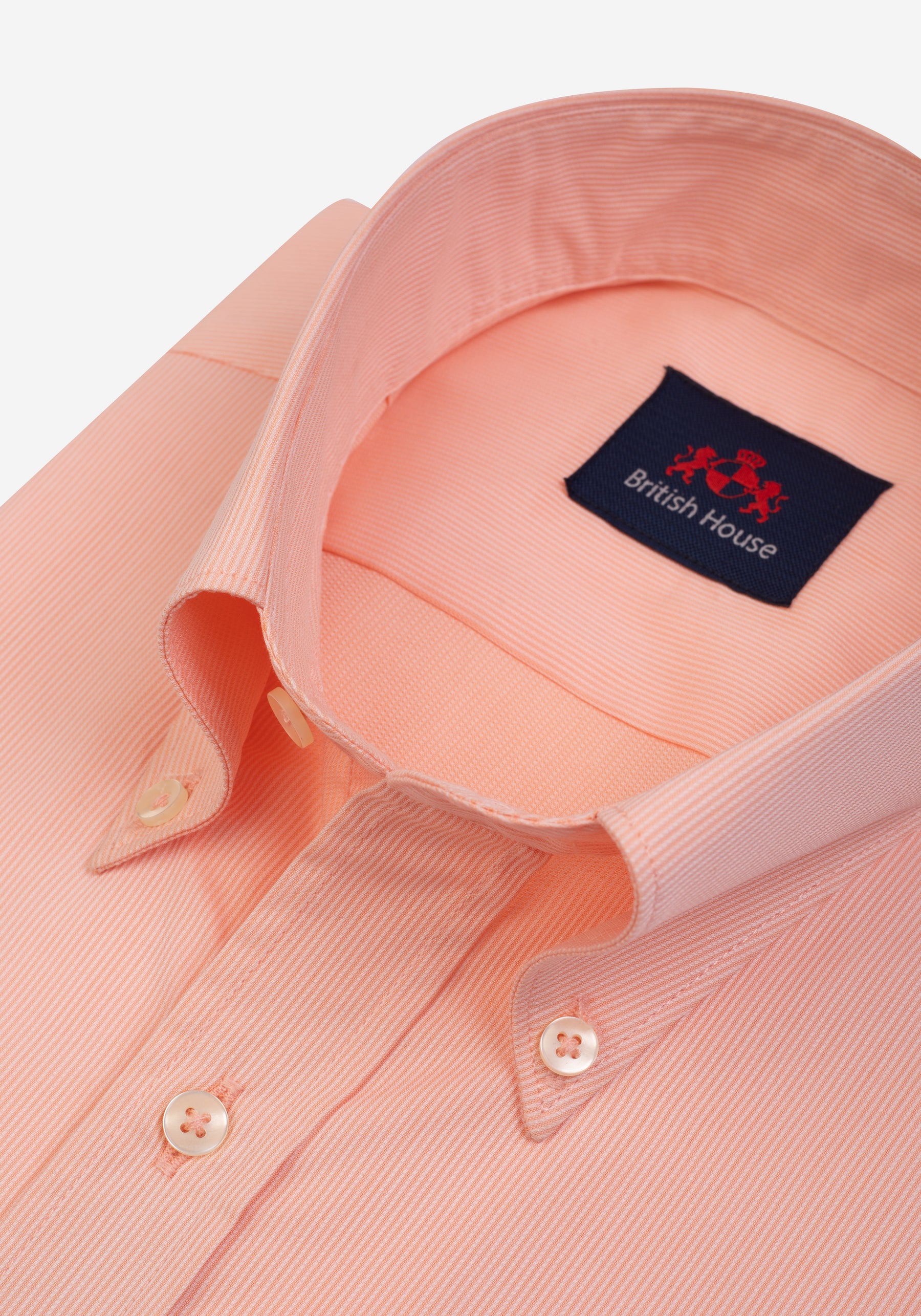 Pastel Orange Stripe Piqué Shirt