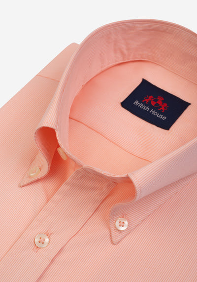 Pastel Orange Stripe Piqué  Shirt