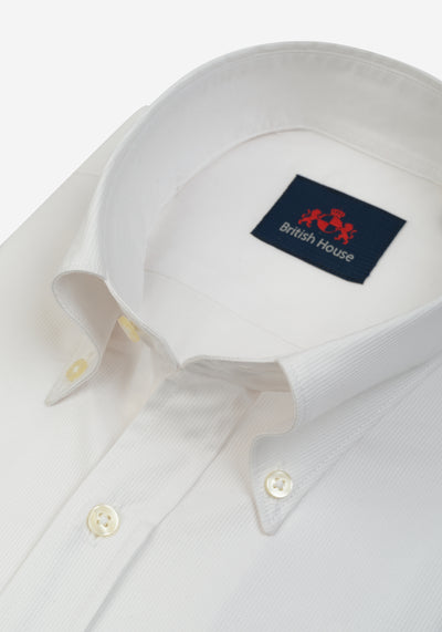 Soft White Stripe Piqué  Shirt
