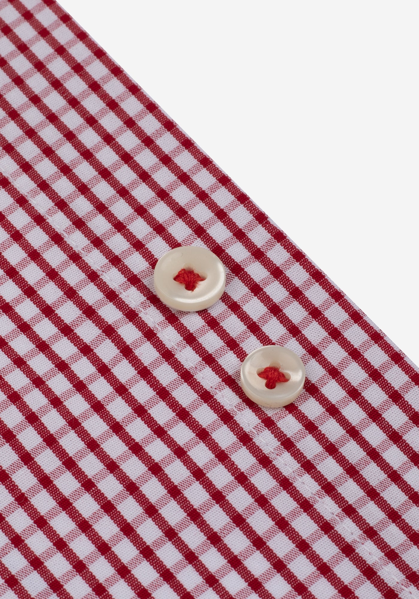 Claret Red Checked Poplin Shirt - Short Sleeve