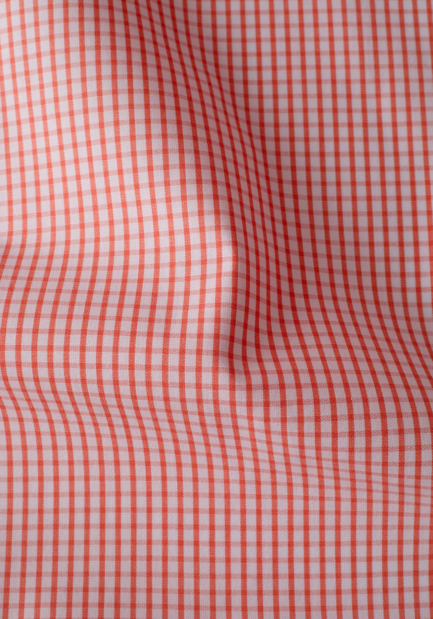 Sunrise Orange Checked Poplin Shirt - Short Sleeve
