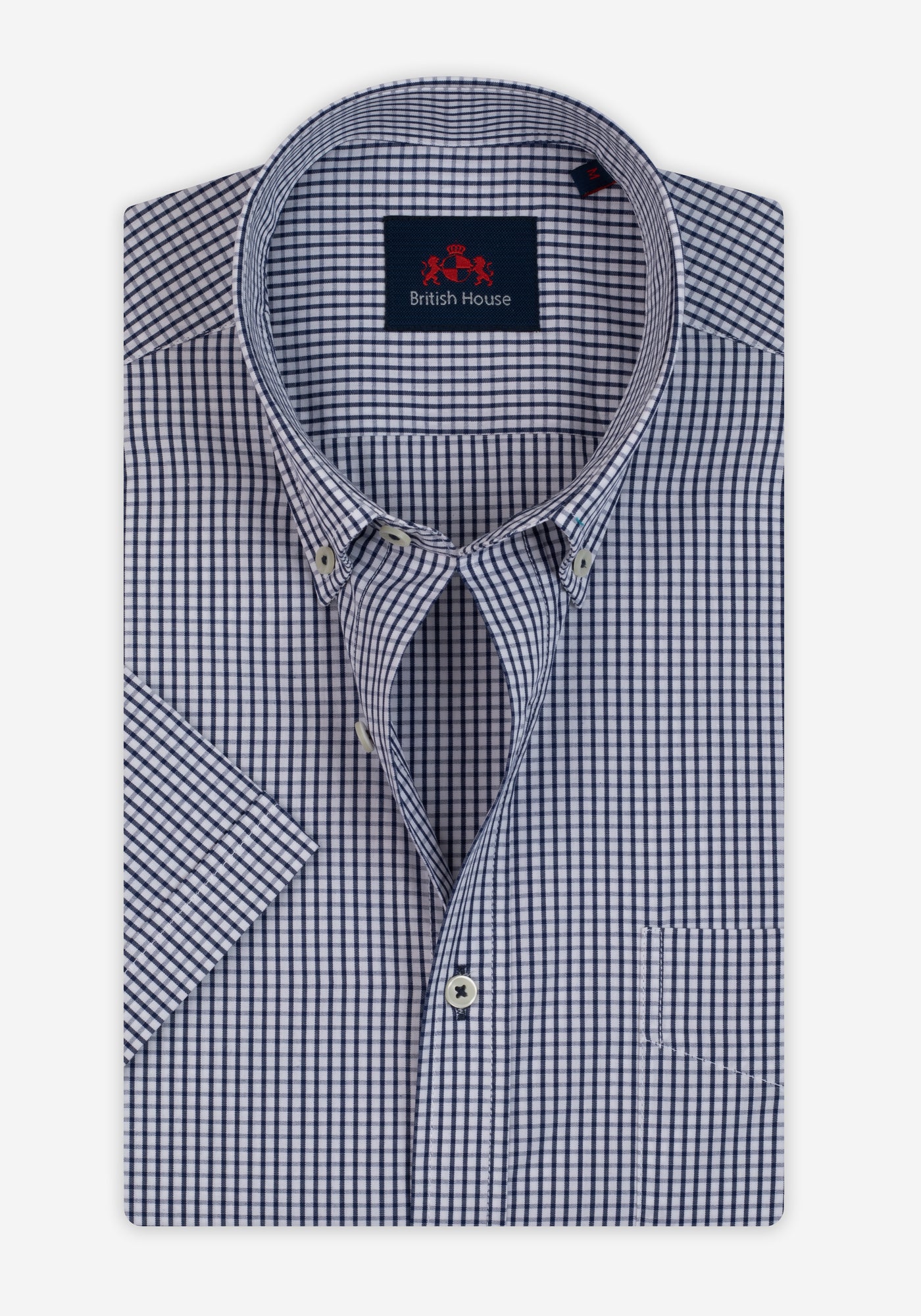Royal Navy Checked Poplin Shirt - Short Sleeve
