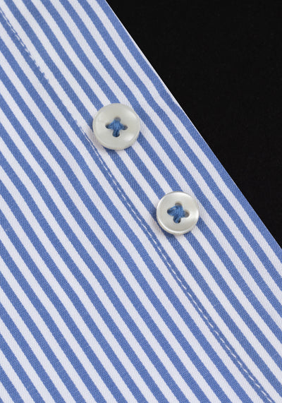 Giza 87 Cotton Royal Blue Stripe Signature Twill Shirt