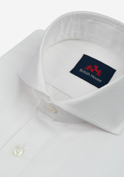 Mist White Basket Weave Shirt