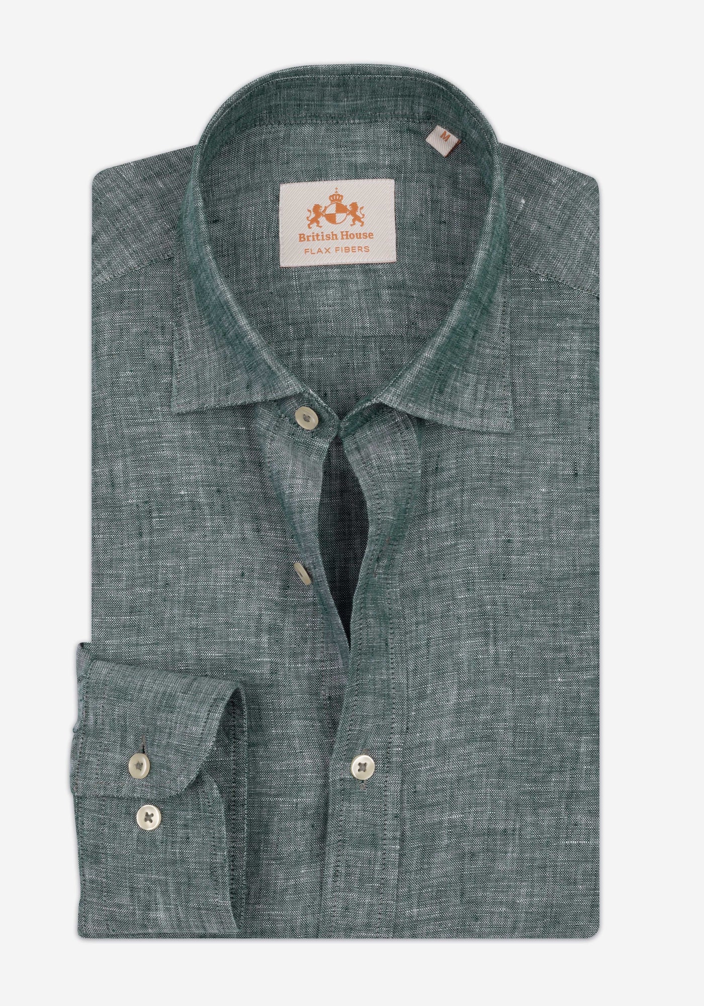Faded Olive Washed Belgian Linen Shirt