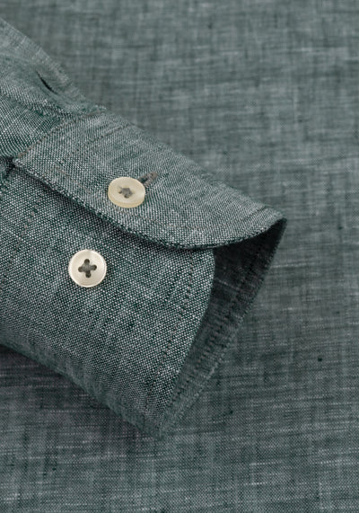 Faded Olive Washed Belgian Linen Shirt