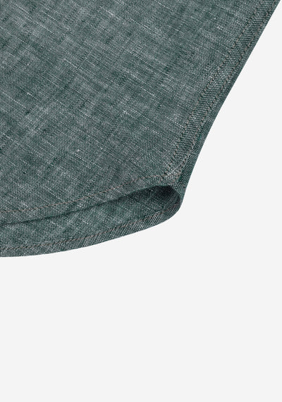 Faded Olive Washed Belgian Linen Shirt