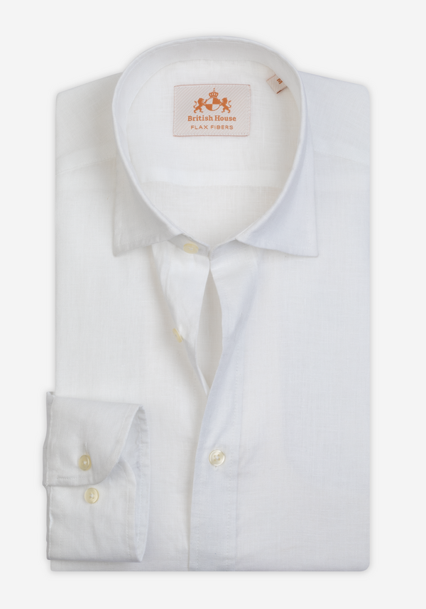 Cloud White Washed Belgian Linen Shirt