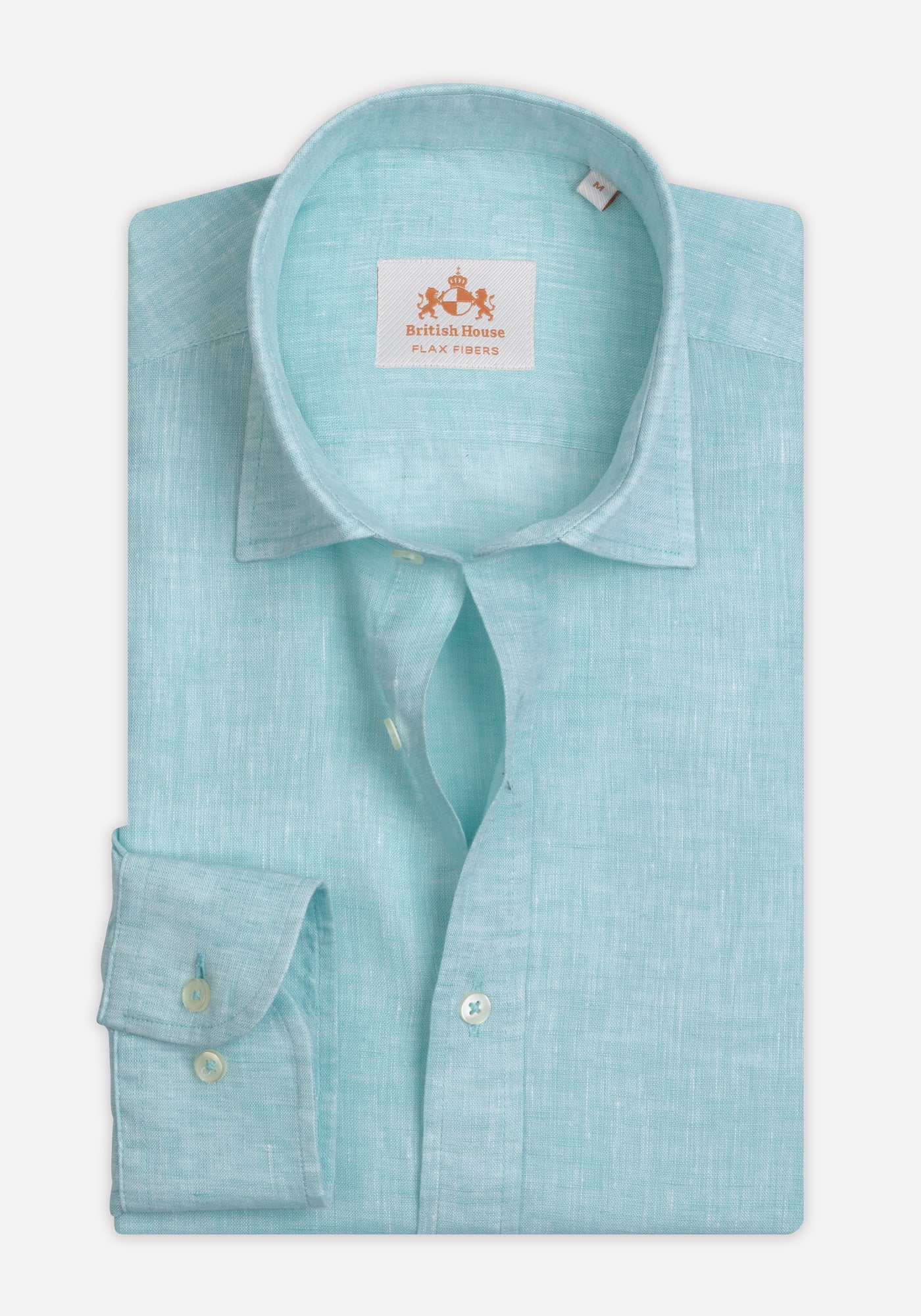Aqua Blue Washed Belgian Linen Shirt