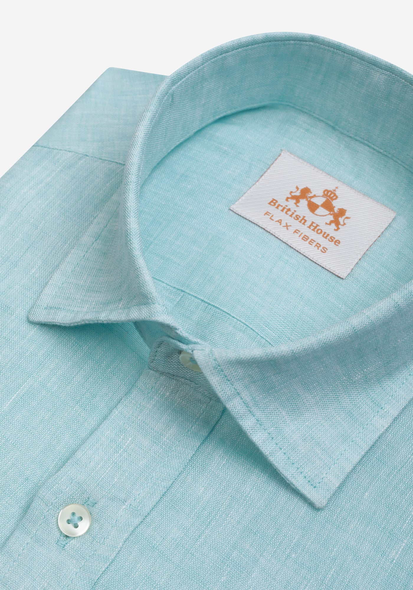 Aqua Blue Washed Belgian Linen Shirt