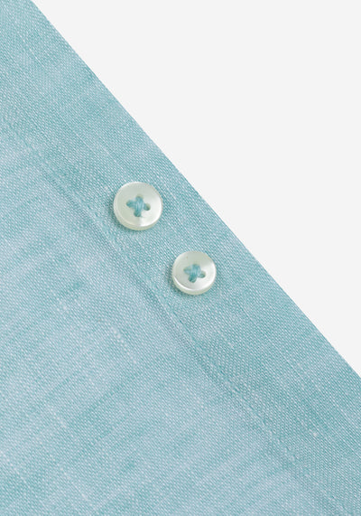 Aqua Blue Washed Belgian Linen Shirt