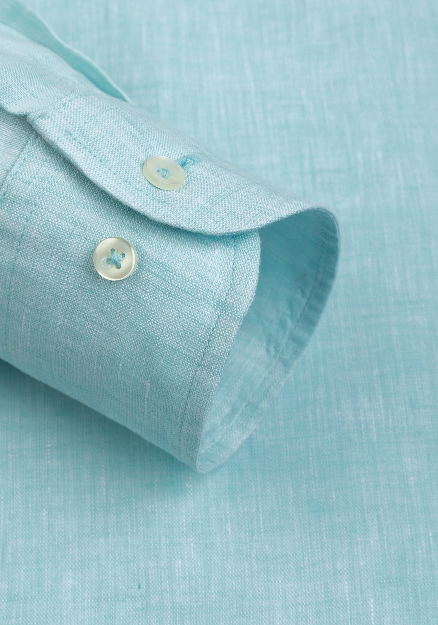 Aqua Blue Washed Belgian Linen Shirt
