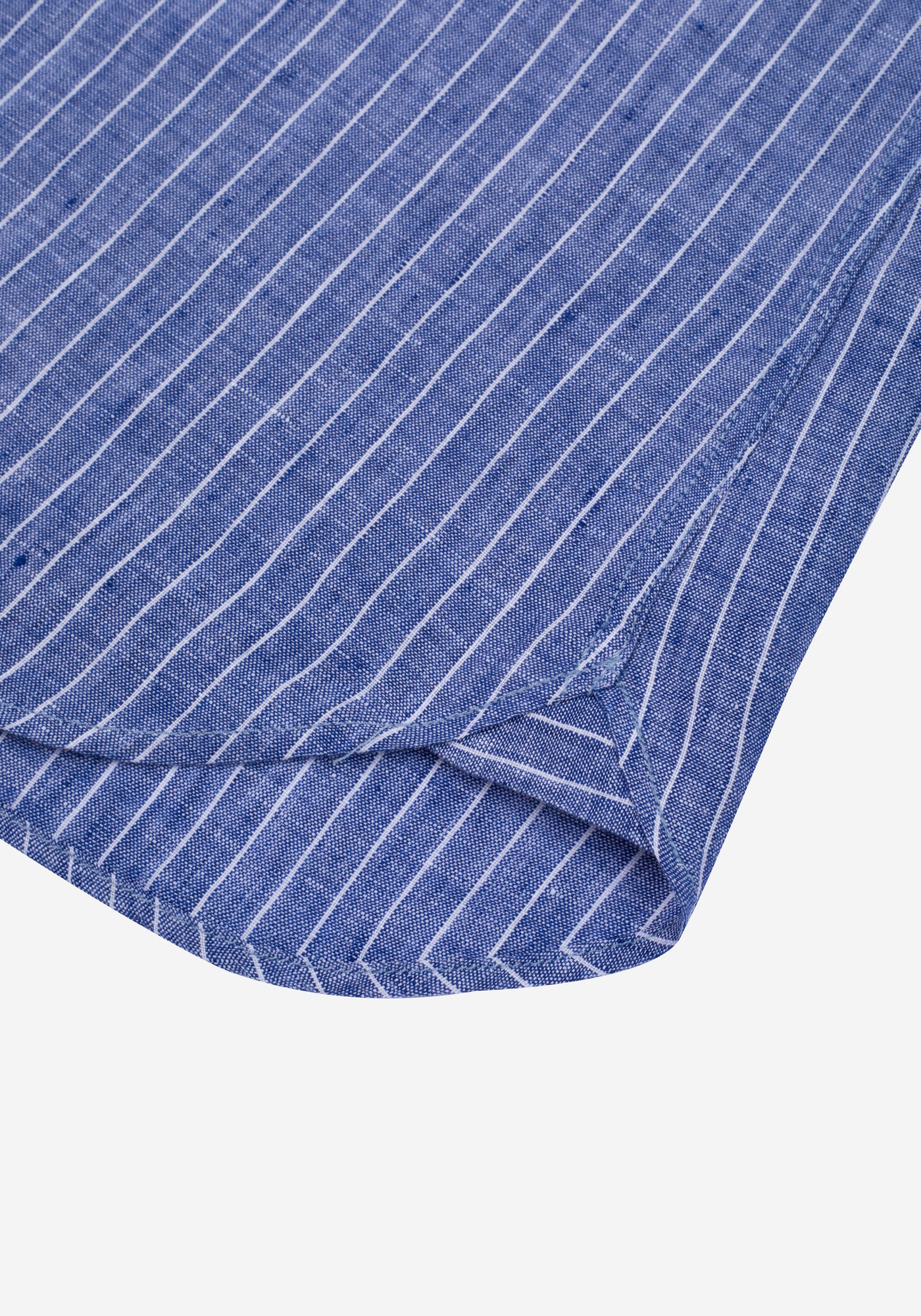 Imperial Blue Stripe Washed Belgian Linen Shirt