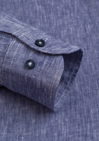 Indigo Blue Belgian Linen Shirt