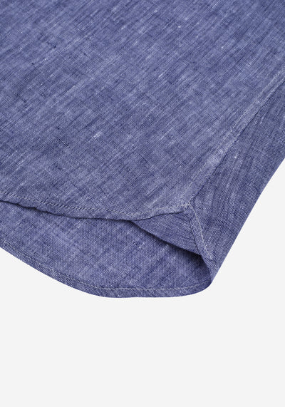 Indigo Blue Belgian Linen Shirt