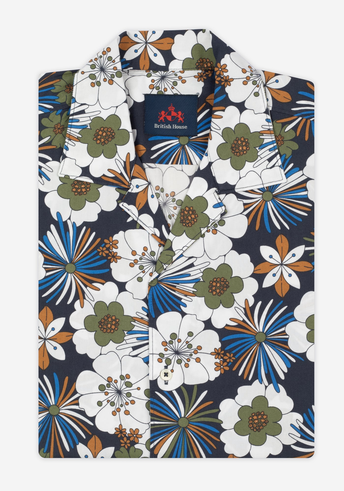 Colorful Floral Poplin Resort Shirt - Short Sleeve