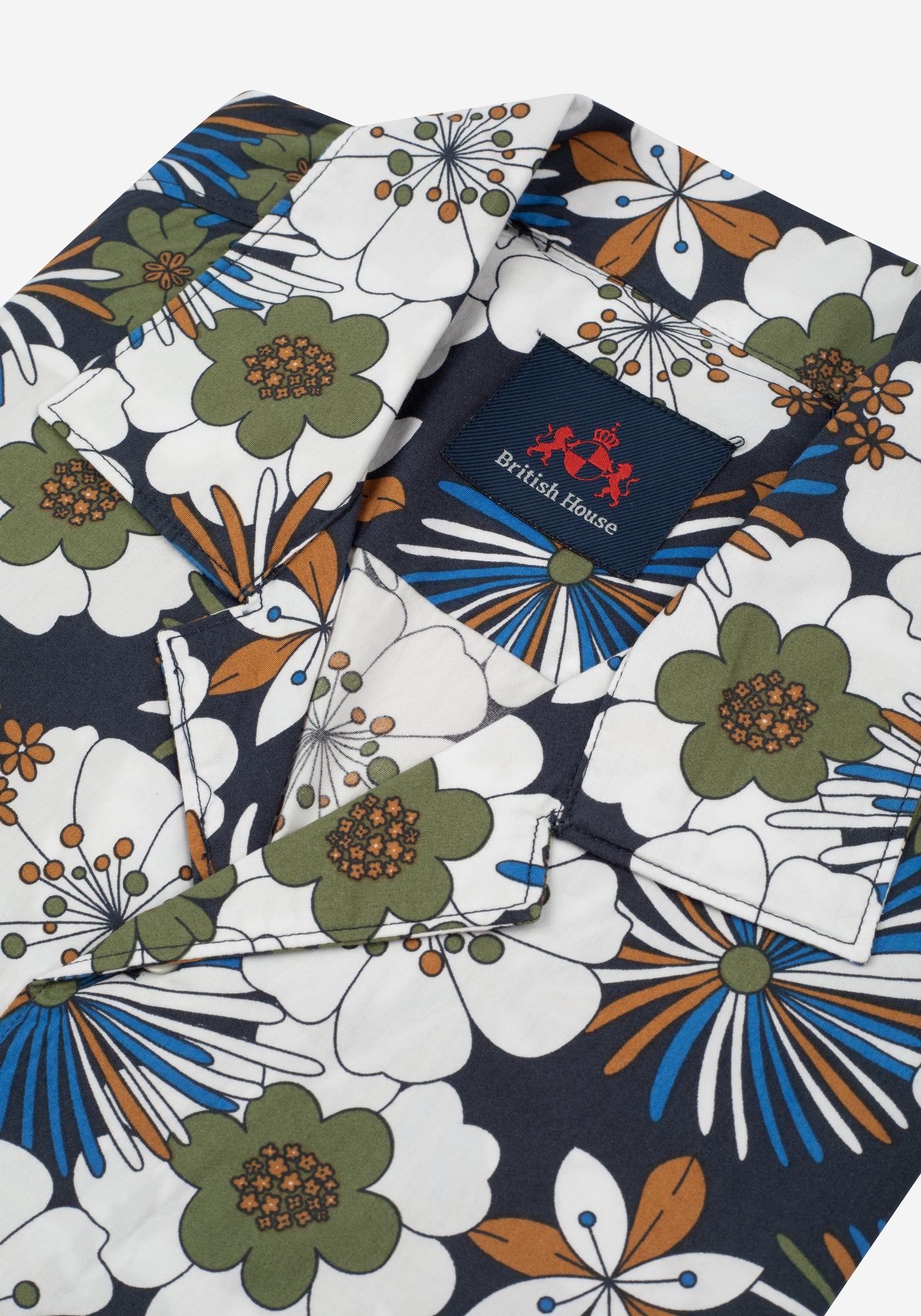 Colorful Floral Poplin Resort Shirt - Short Sleeve
