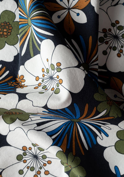 Colorful Floral Poplin Resort Shirt - Short Sleeve