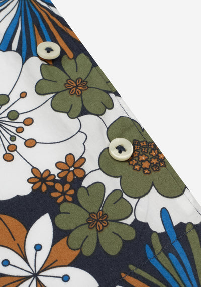 Colorful Floral Poplin Resort Shirt - Short Sleeve