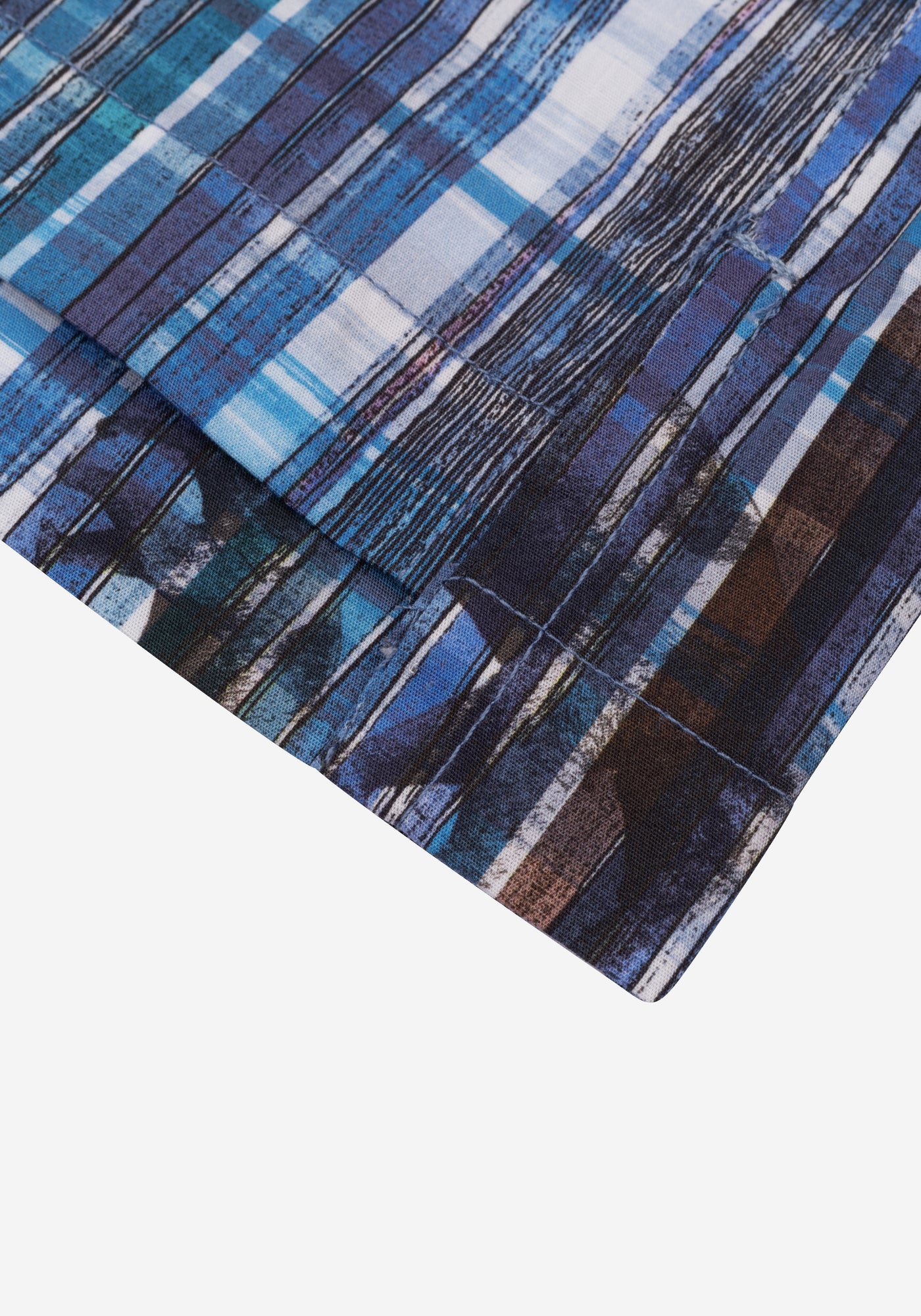 Vivid Blue Printed Poplin Resort Shirt - Short Sleeve