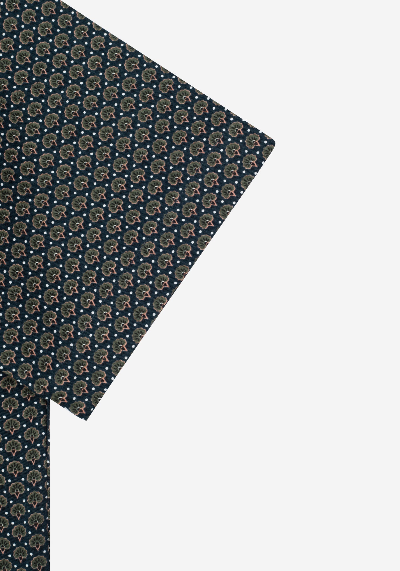 Sage Green Printed Poplin Resort Shirt - Short Sleeve