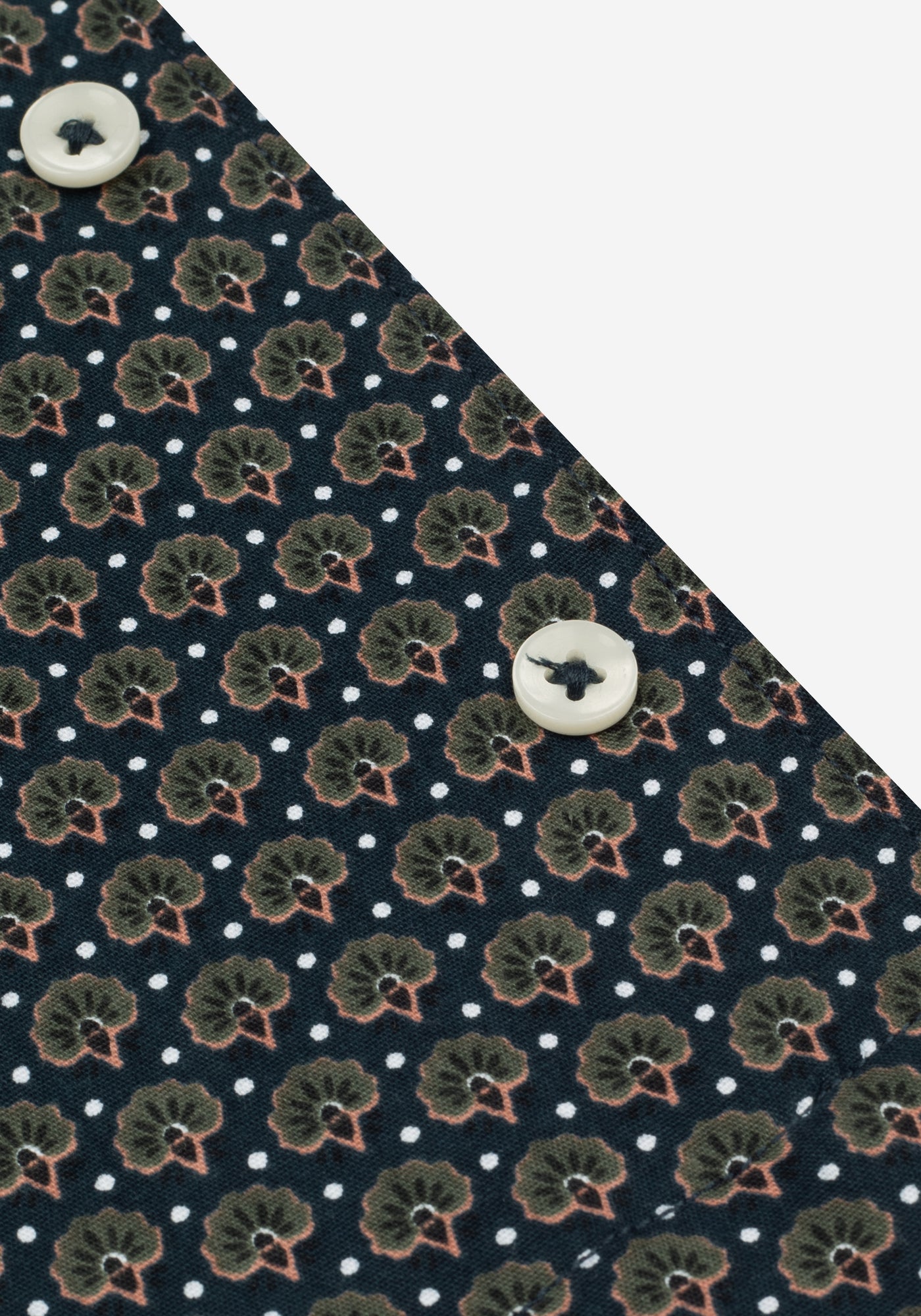 Sage Green Printed Poplin Resort Shirt - Short Sleeve