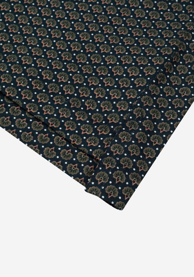 Sage Green Printed Poplin Resort Shirt - Short Sleeve