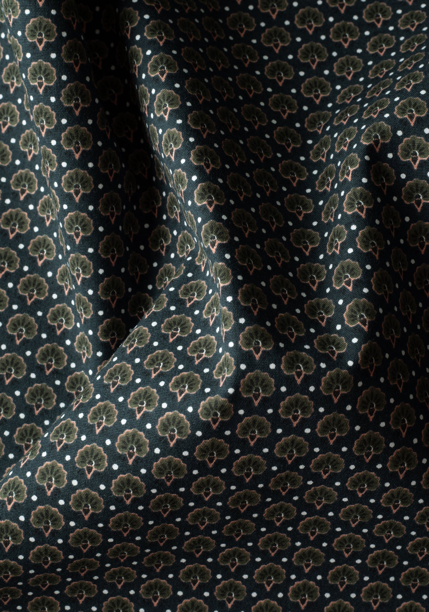Sage Green Printed Poplin Resort Shirt - Short Sleeve