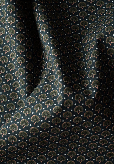 Sage Green Printed Poplin Resort Shirt - Short Sleeve