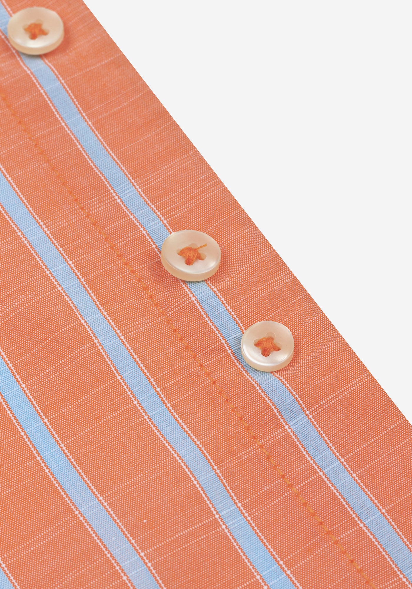 Coral Orange Stripe Washed Signature Chambray Shirt