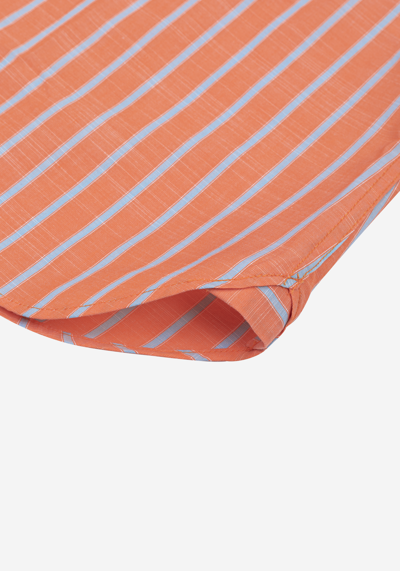 Coral Orange Stripe Washed Signature Chambray Shirt