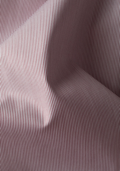 Dim Red Stripe Twill Shirt - Short Sleeve