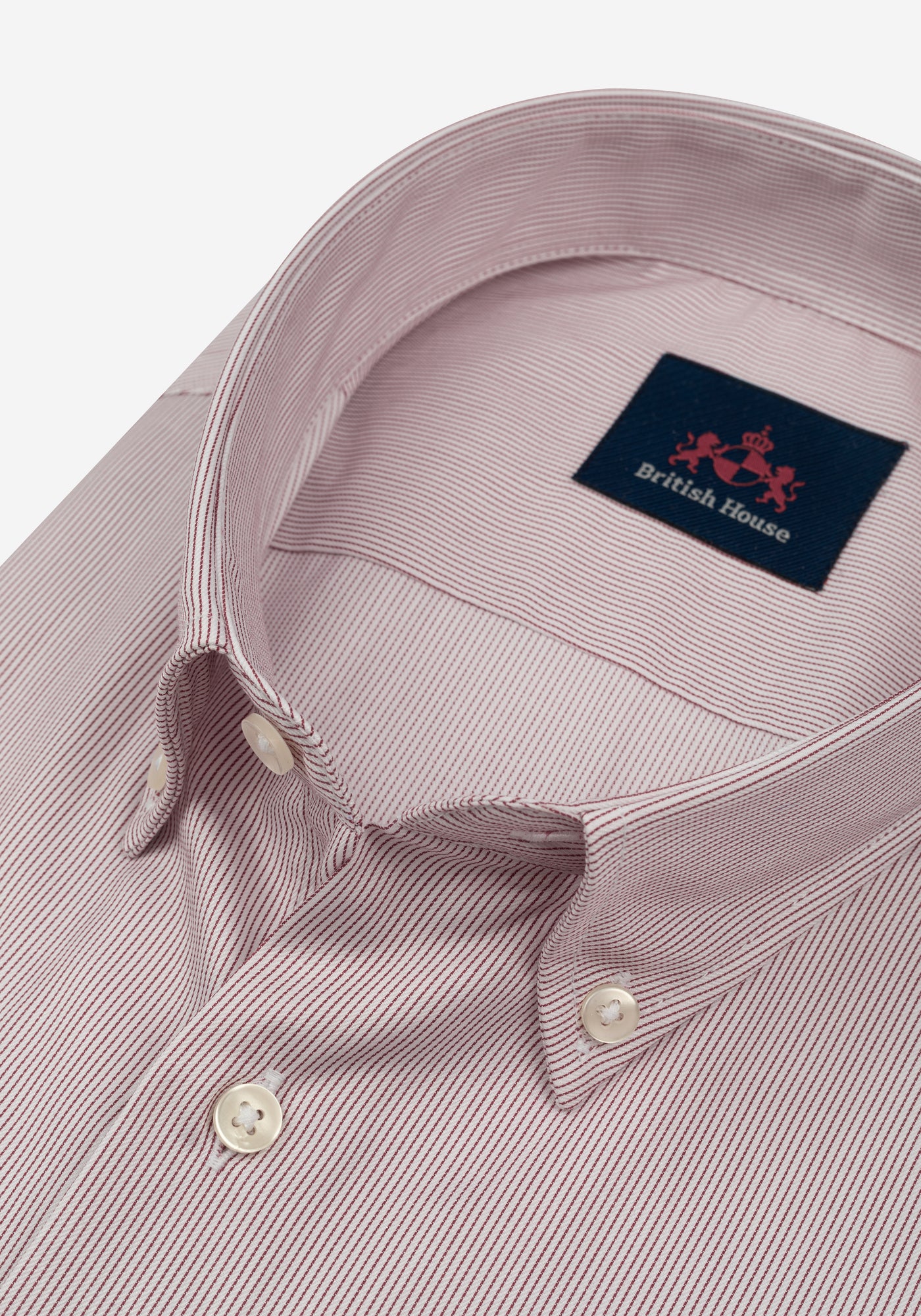 Dim Red Stripe Twill Shirt - Short Sleeve