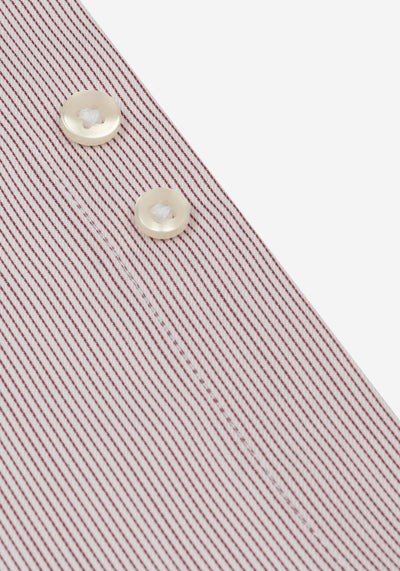 Dim Red Stripe Twill Shirt - Short Sleeve