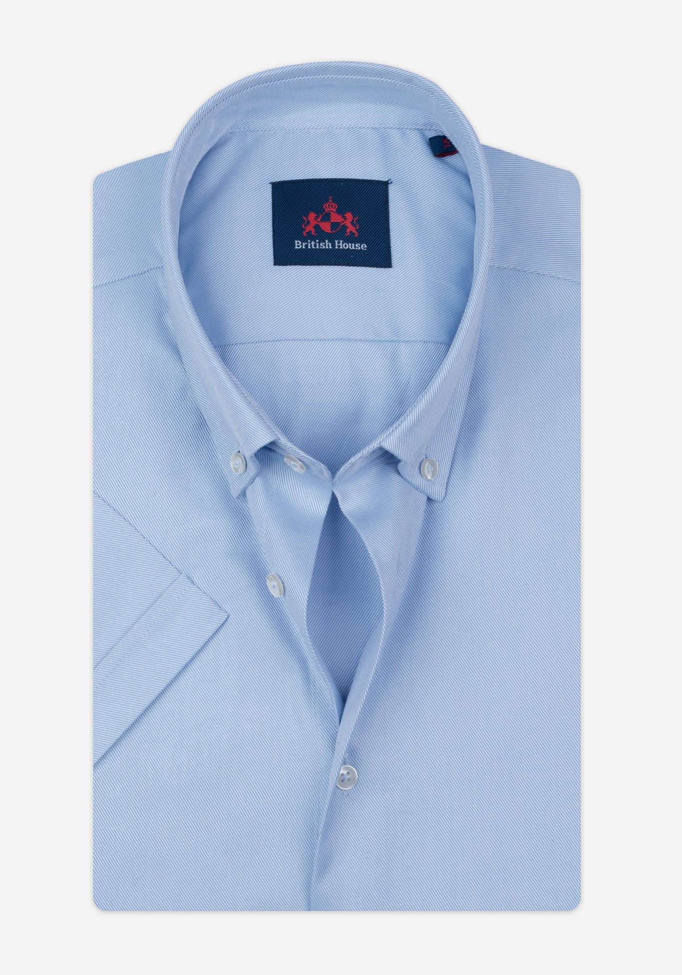 Pastel Blue Stripe Twill Shirt - Short Sleeve