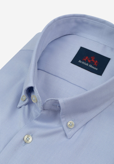 Serene Blue Oxford Shirt - Short Sleeve