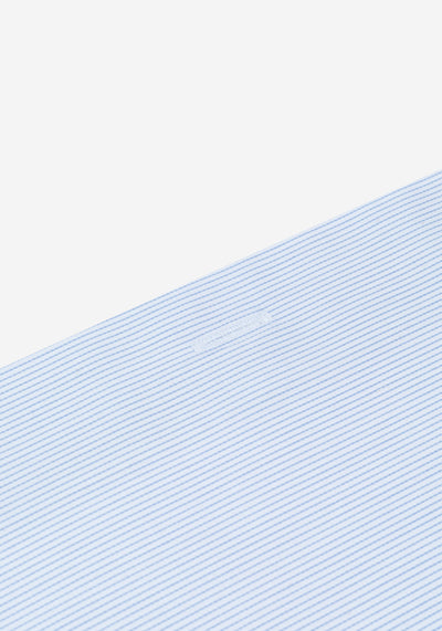 Ice Blue Stripe Twill Shirt - Short Sleeve