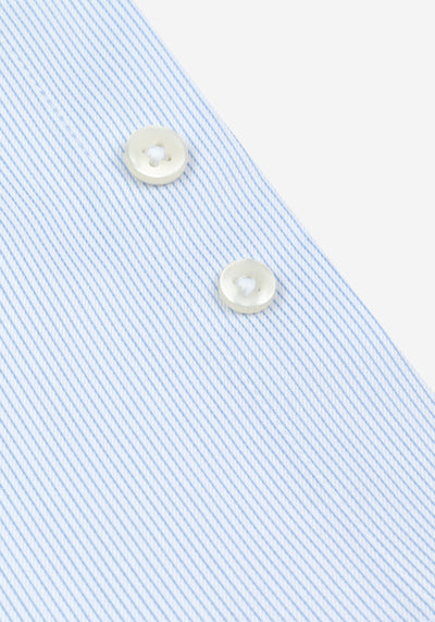 Ice Blue Stripe Twill Shirt - Short Sleeve