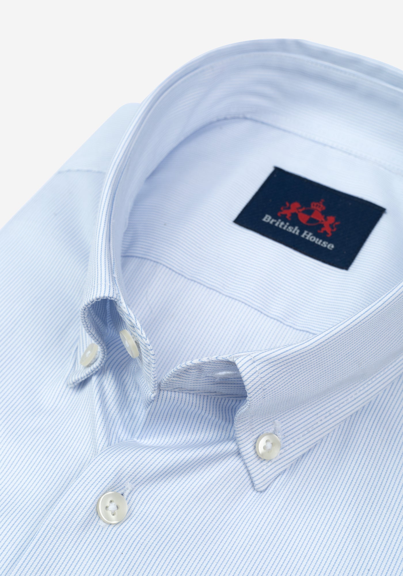 Ice Blue Stripe Twill Shirt - Short Sleeve
