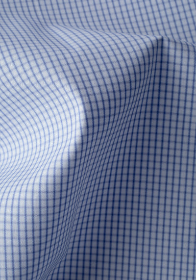 Breeze Blue Checked Poplin Shirt - Short Sleeve